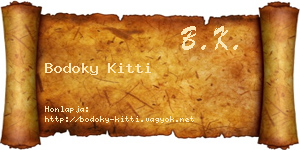 Bodoky Kitti névjegykártya